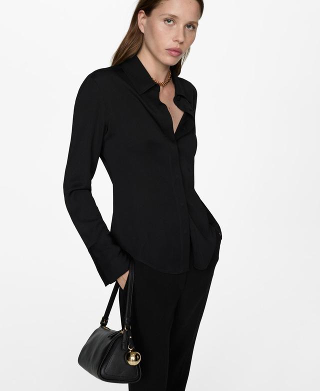 Mango Womens Fluid Long-Sleeved Shirt Product Image