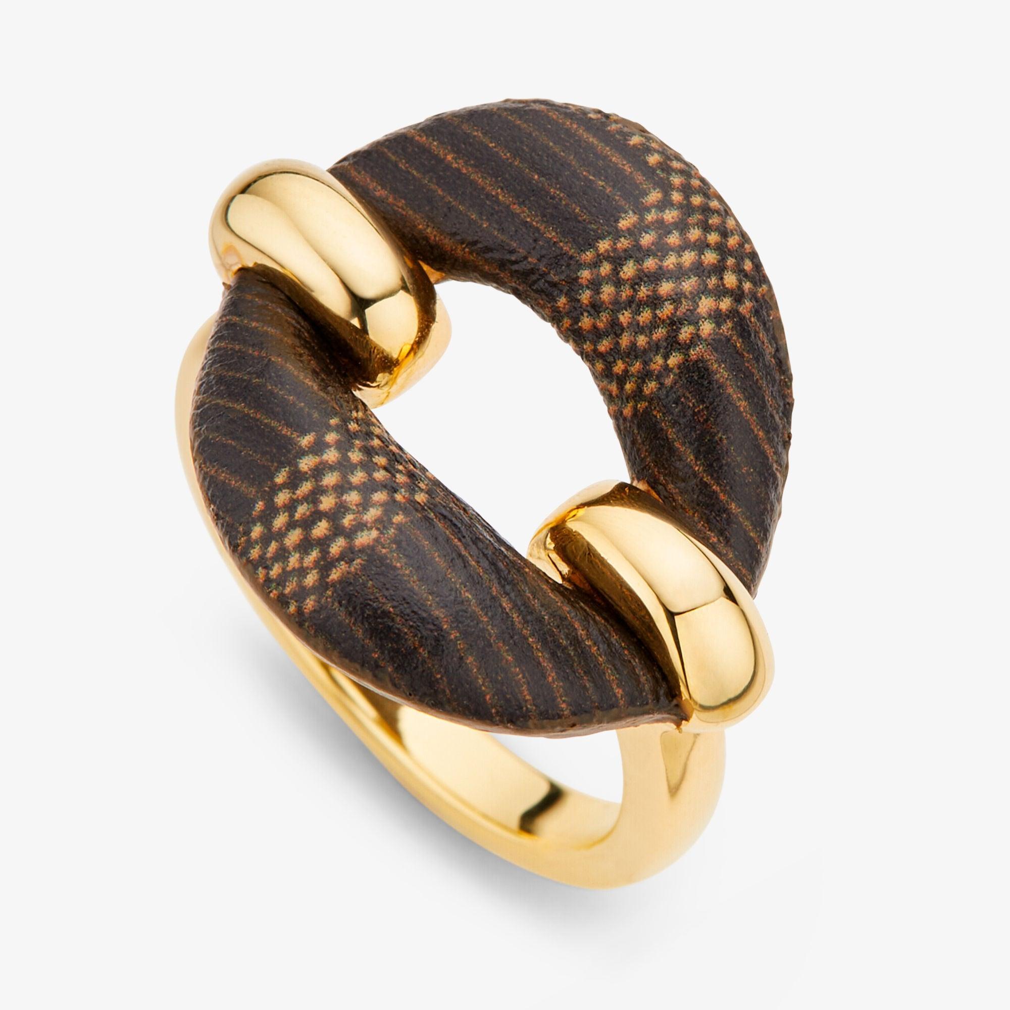 Fendi Filo ringBrown FF leather ring Product Image