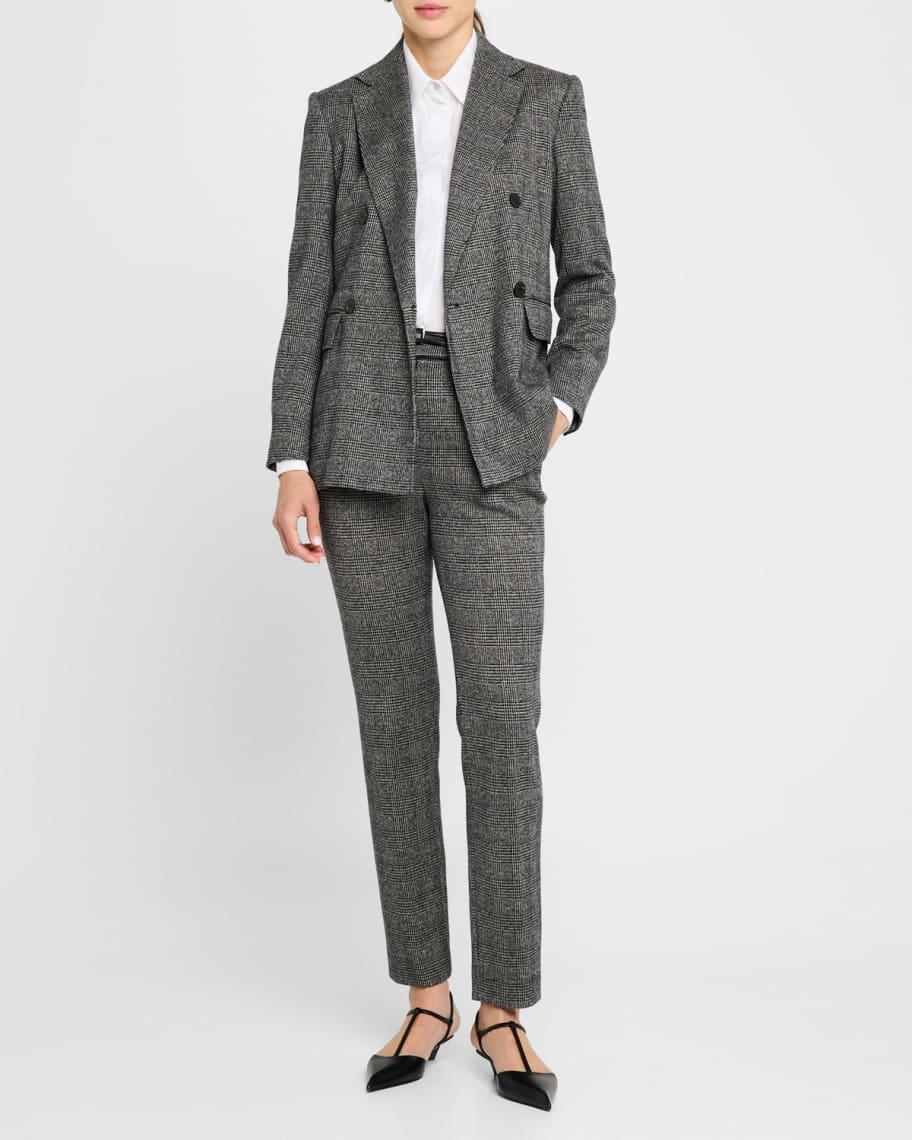 Ettore Double-Breasted Houndstooth Plaid Blazer Product Image