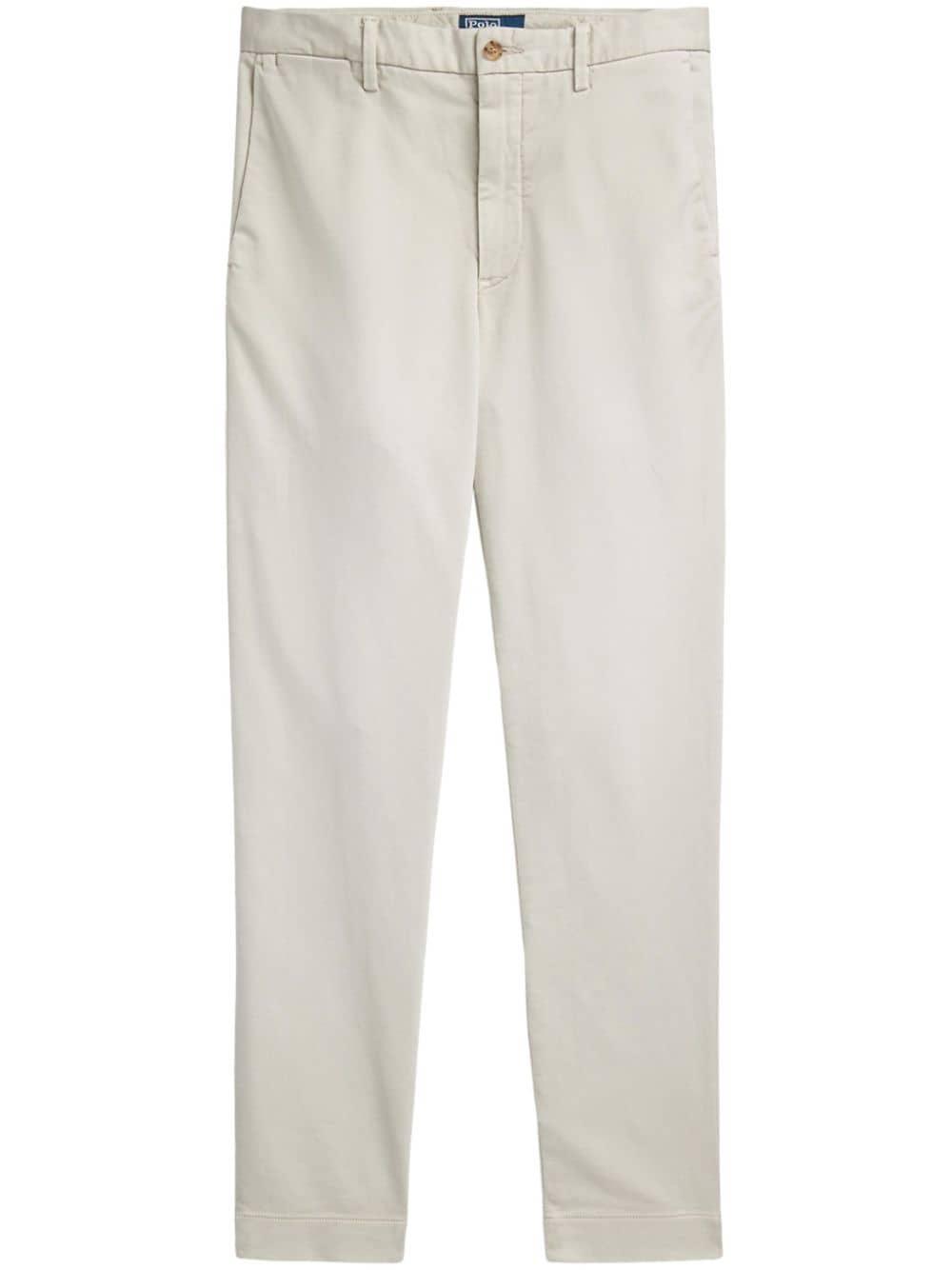 Slim-fit Cotton Trousers In Neutrals Product Image