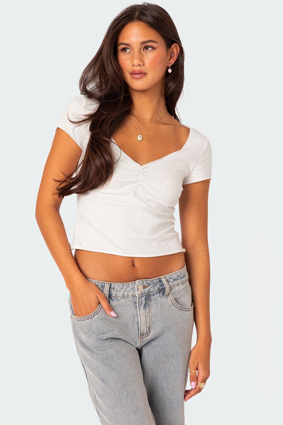 Ava V Neck Ruched Top product image