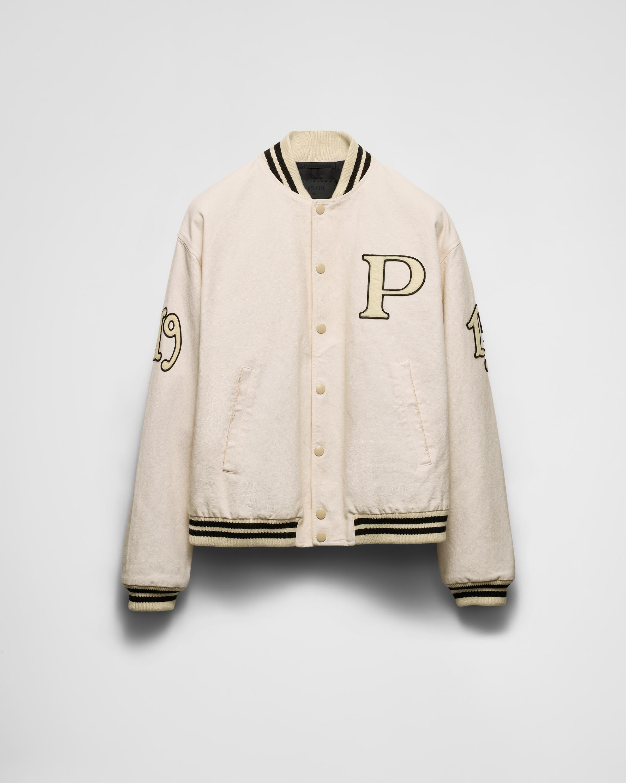 Cotton bomber jacket with patch Product Image