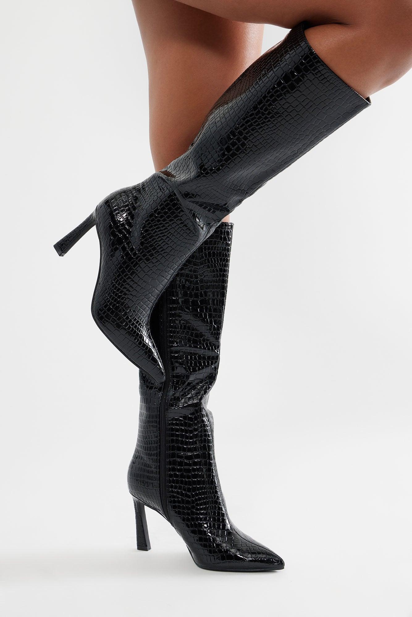 Delphi Knee High Boots - Black Product Image