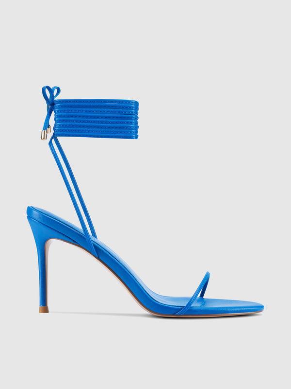 3.0 Barely There Lace Up Heel- Cobalt Product Image