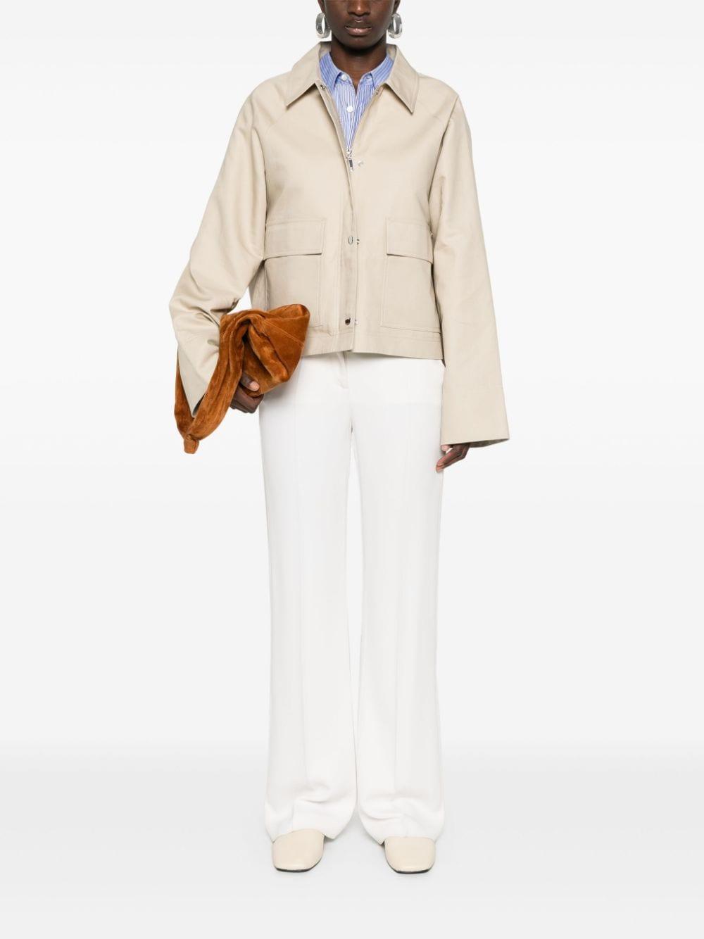 Cropped Organic Cotton Jacket In Sand Product Image