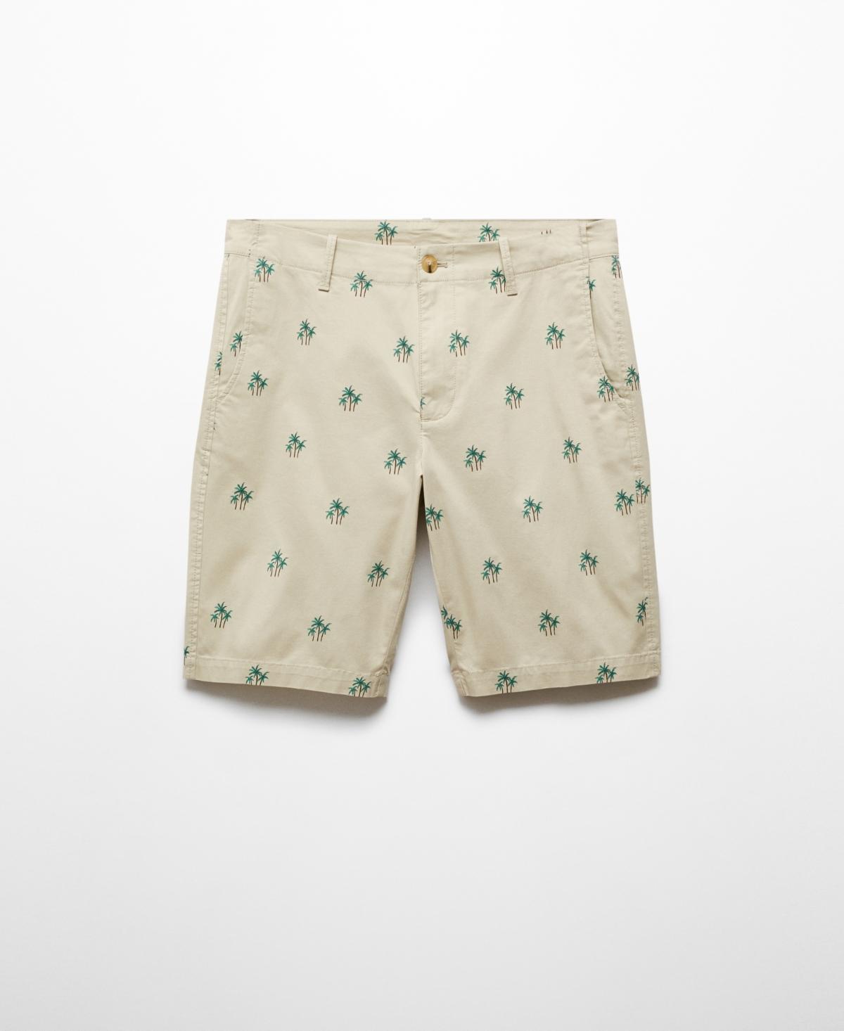 MANGO MAN - Printed cotton bermuda shorts sandMen Product Image