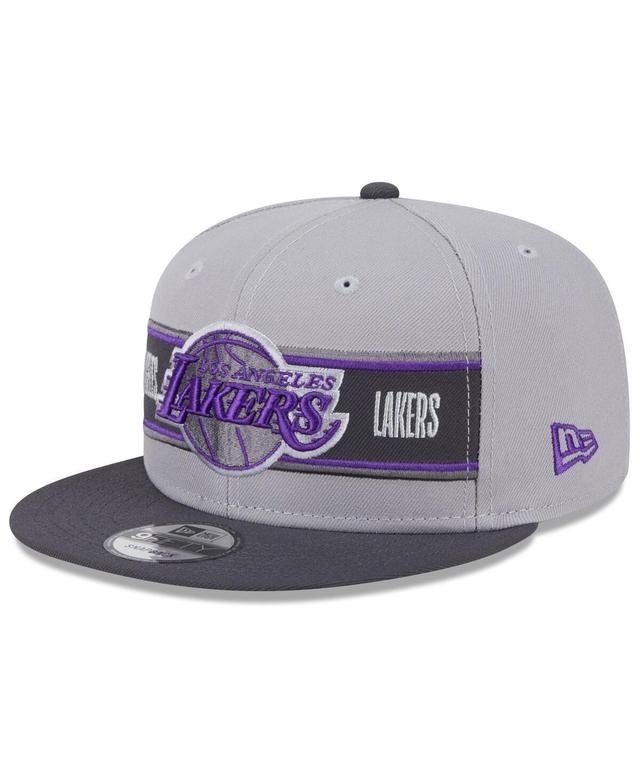 New Era Mens Gray Los Angeles Lakers 2024 Nba Draft 9FIFTY Snapback Hat - Gray, Charcoal Product Image