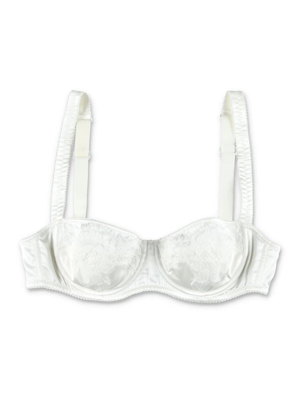 DOLCE & GABBANA Balconette Lace Bra In White Product Image