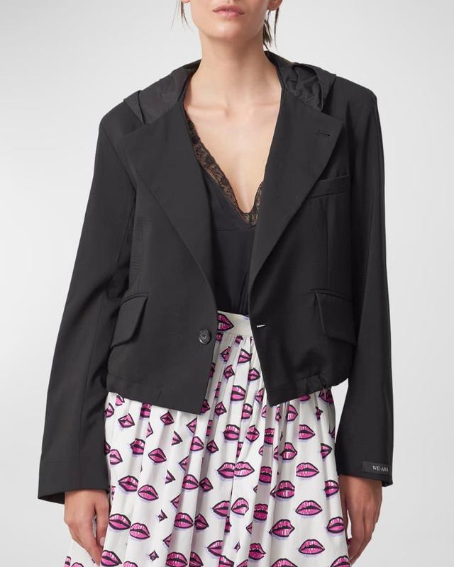 The Cropped Hooded Blazer Product Image