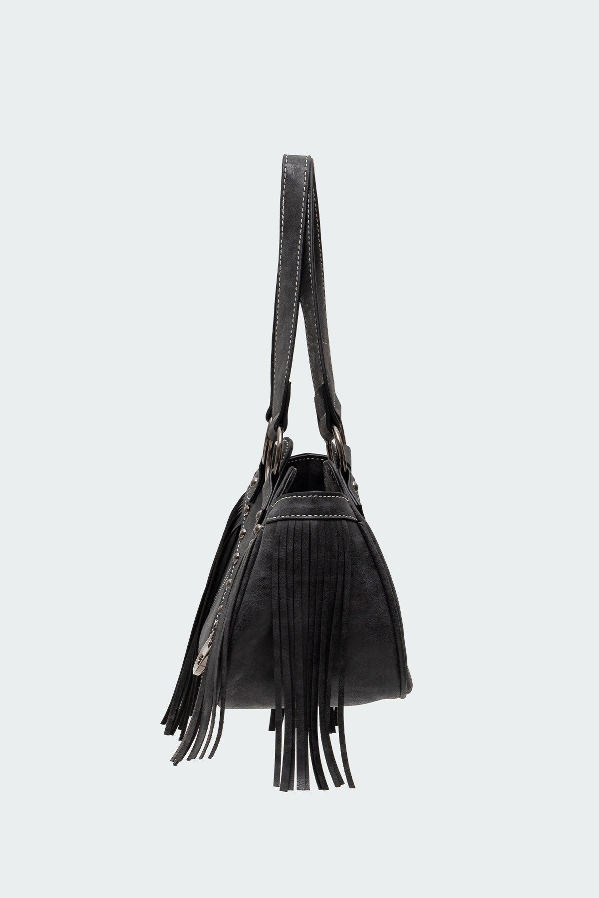 Shterna Fringed Faux Leather Sueded Bag Product Image