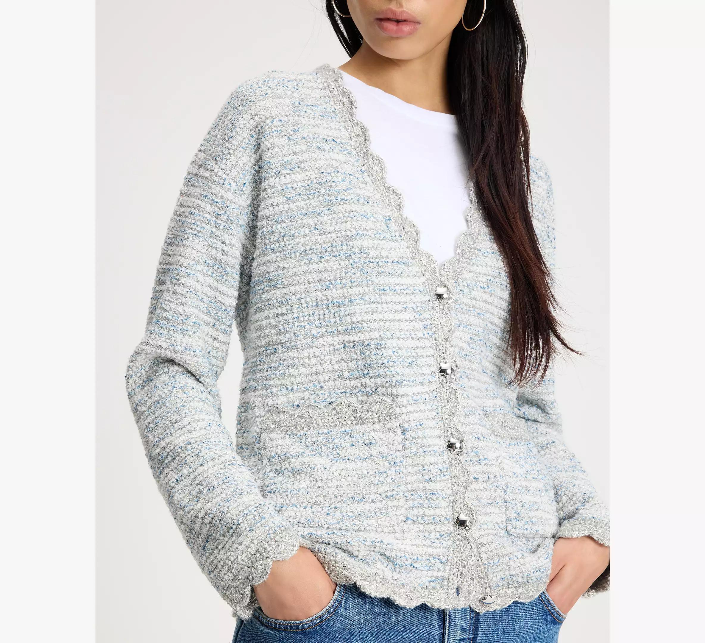 Scalloped Tweed Cardigan Product Image