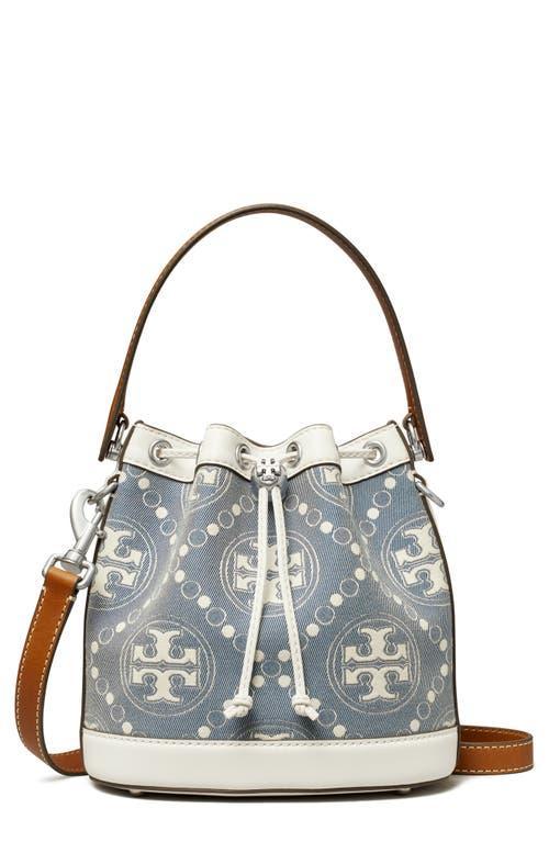 Tory Burch T Monogram Denim Bucket Bag Product Image