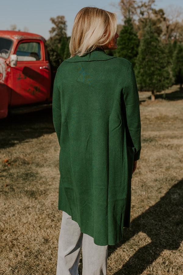 Slope City Light Weight Coat In Hunter Green Product Image