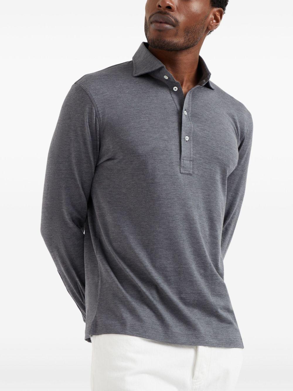 BRUNELLO CUCINELLI Cotton Polo Shirt In Grey Product Image