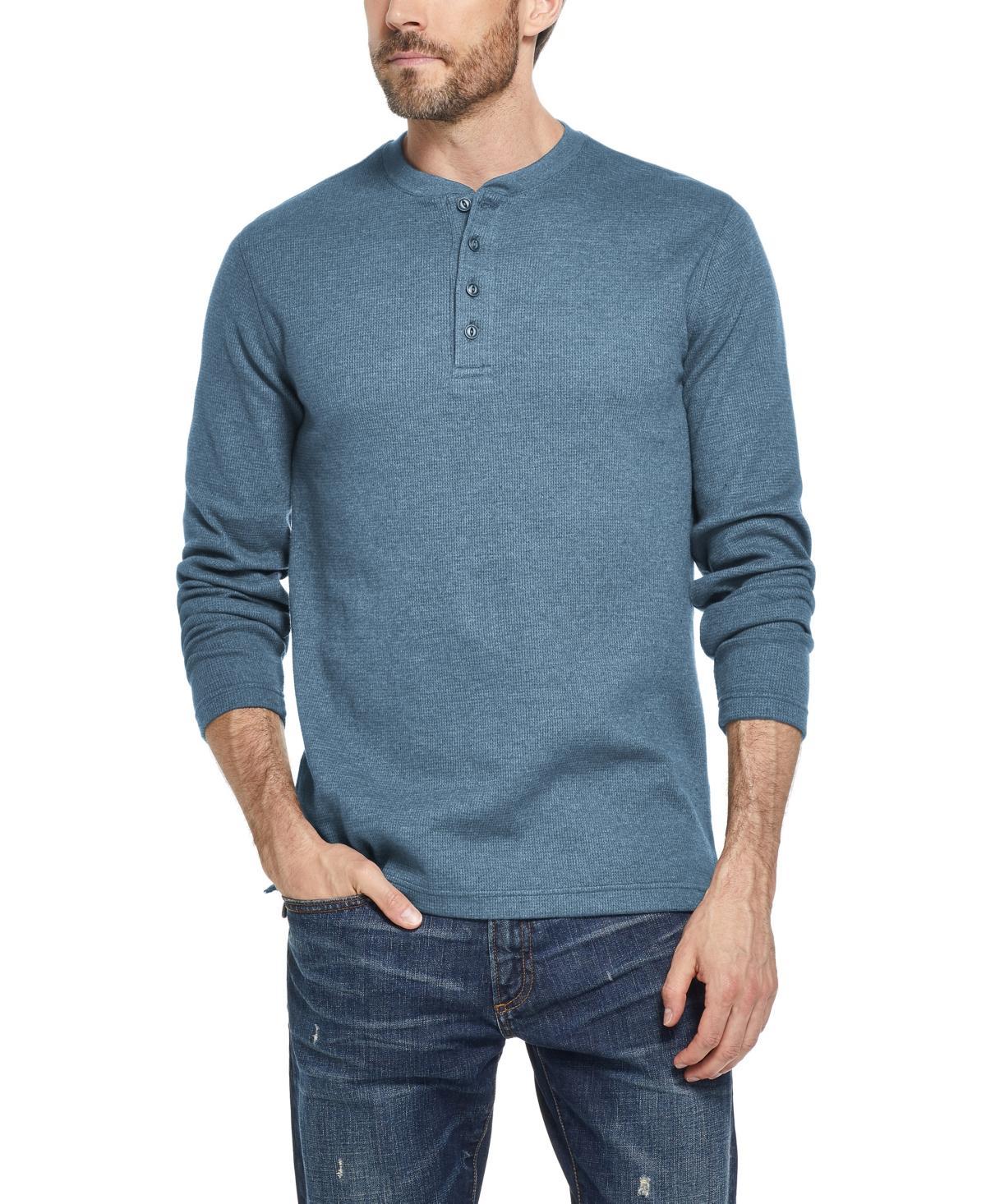 Weatherproof Vintage Mens Long Sleeved Waffle Henley T-shirt Product Image