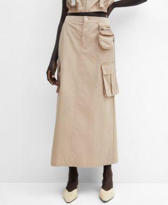 Mango Womens Pockets Detail Long Cargo Skirt product image