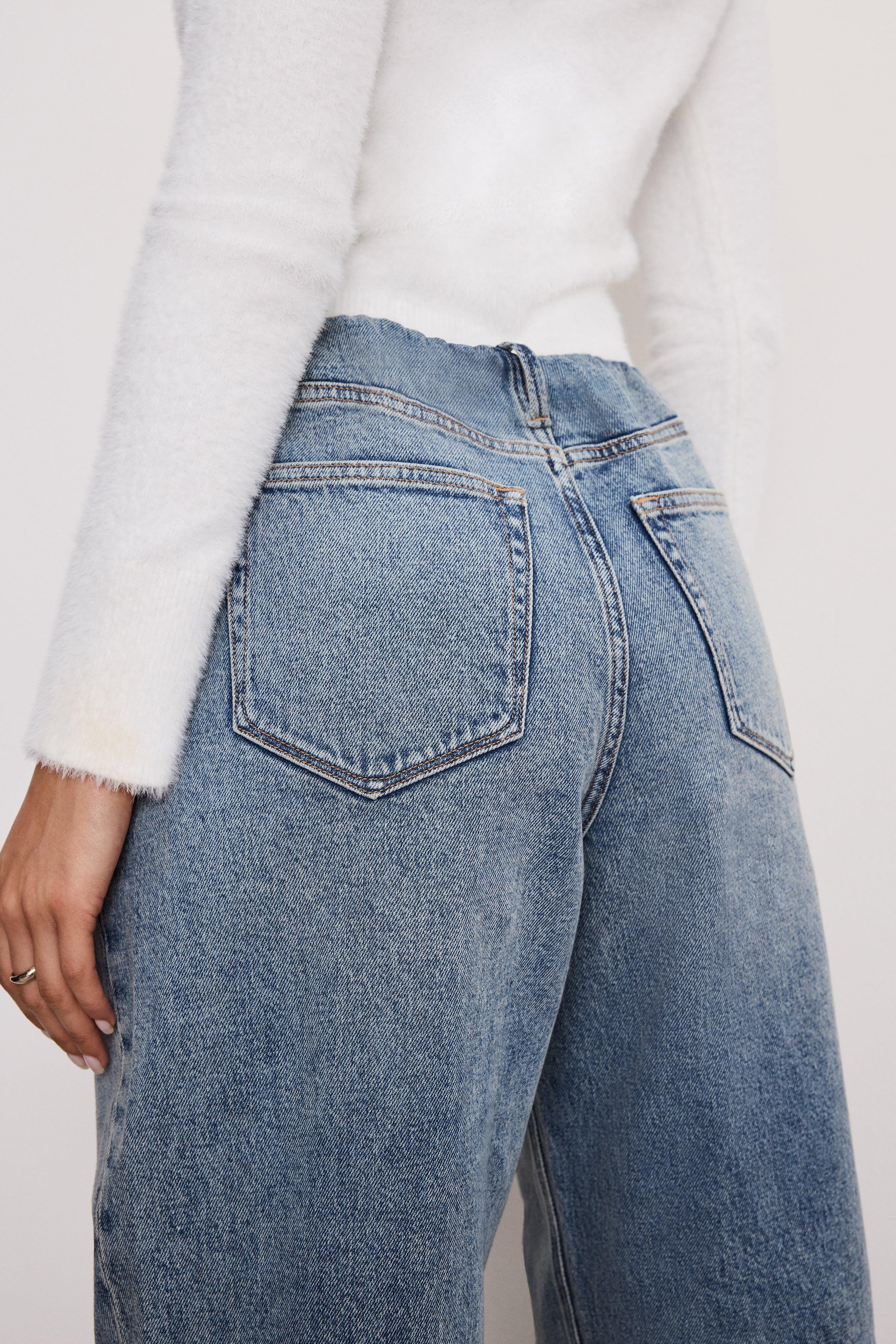 WIDE LEG PULL-ON JEANS | INDIGO825 Product Image