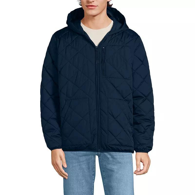 Mens Lands End Diamond Quilted Hooded Jacket Product Image