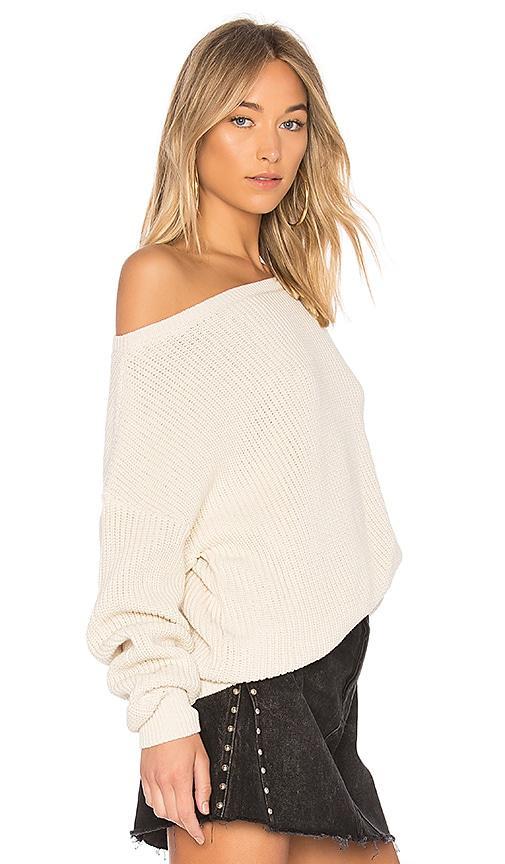 Callahan X REVOLVE Shaker Knit Off Shoulder Sweater in Black. Size S, XS. Product Image