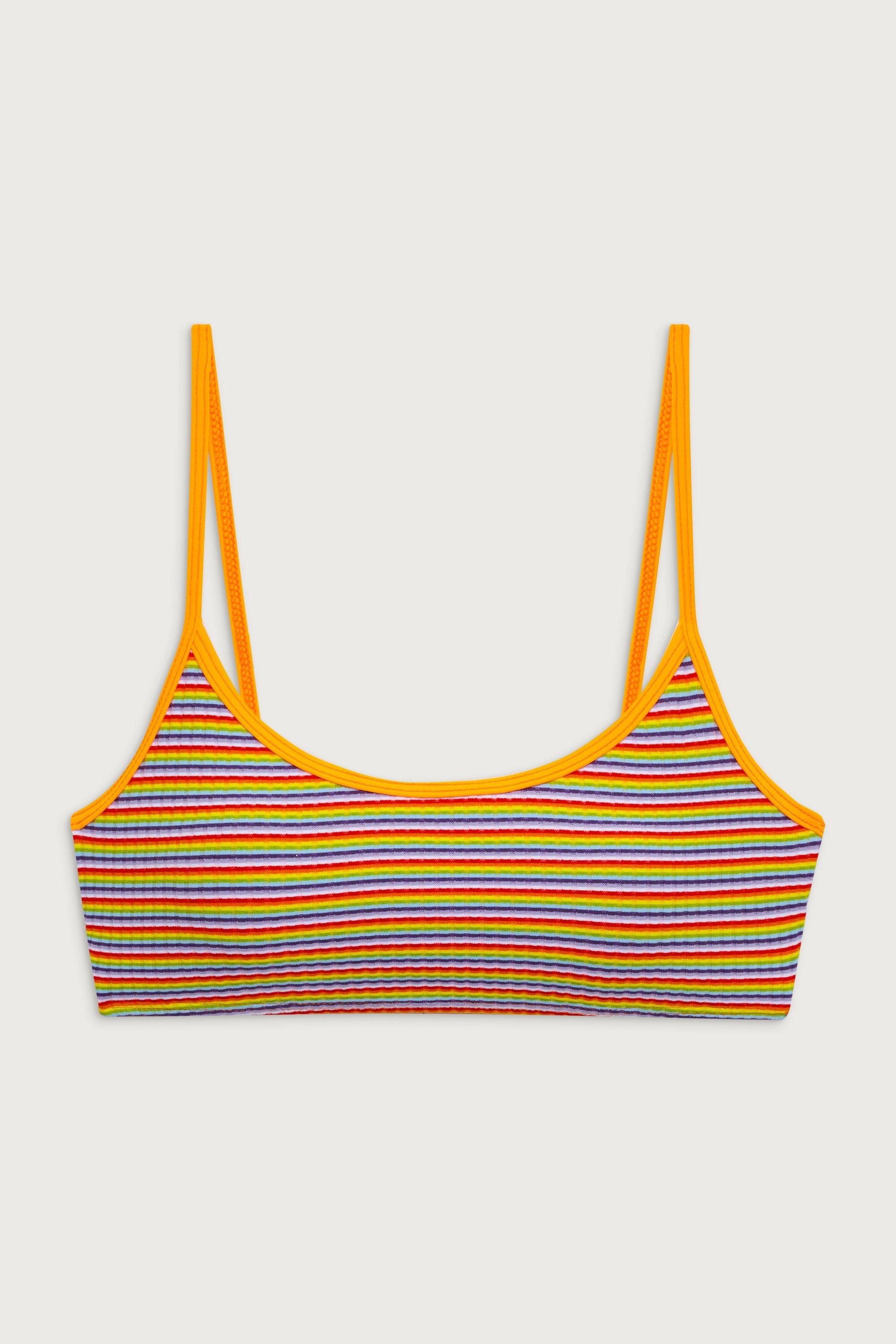 Bay View Striped Bralette Bikini Top - Hawaiian Sky Product Image