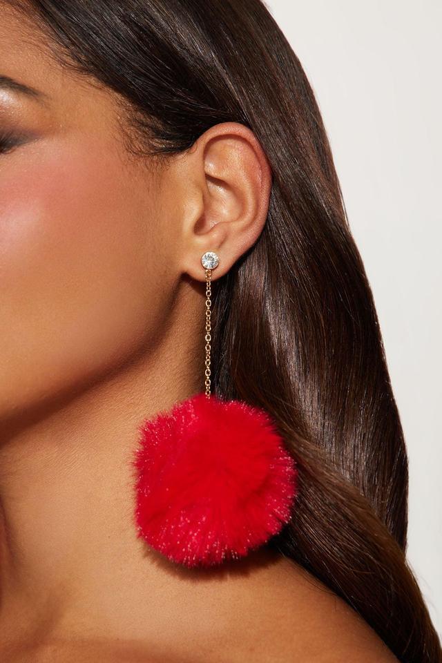 Furlicious Earrings  - Red Product Image