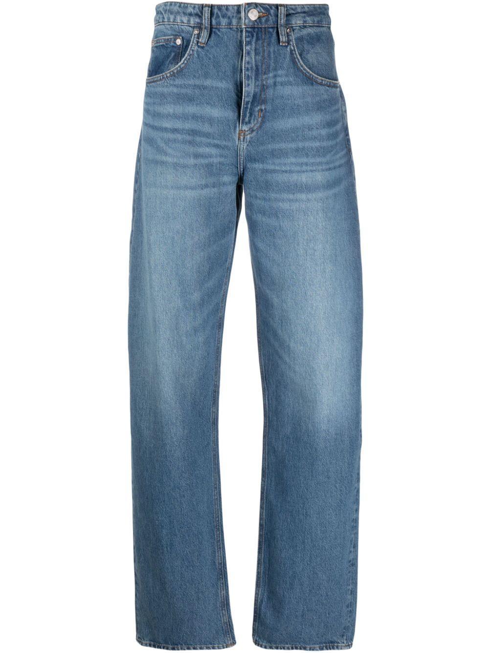 FRAME High-rise Wide-leg Jeans In Blue Product Image