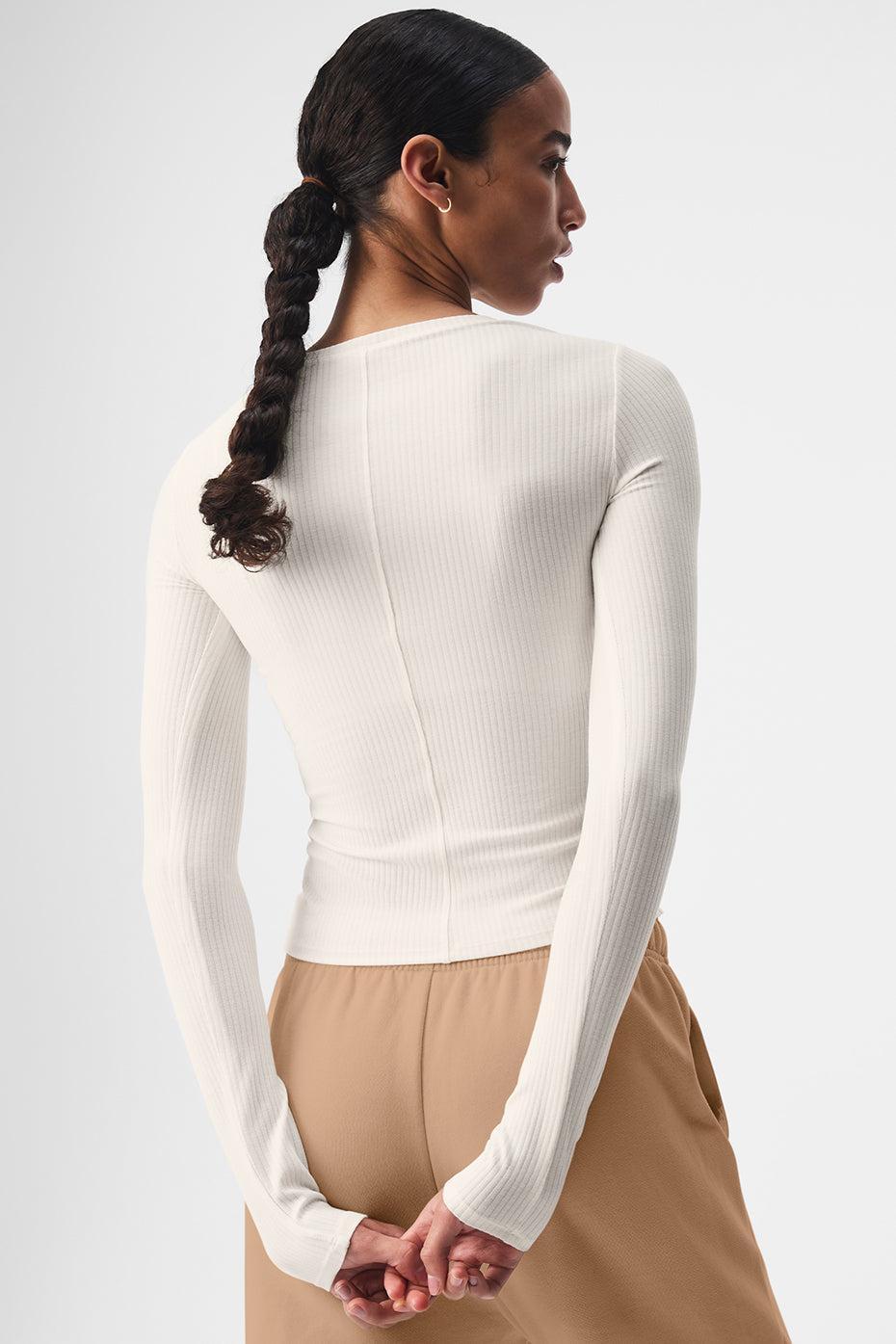 Ribbed Sea Coast Long Sleeve - Ivory Female Product Image