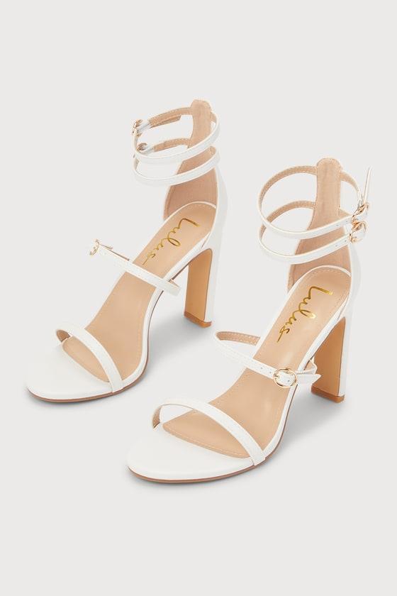 Kianna White Strappy High Heels product image