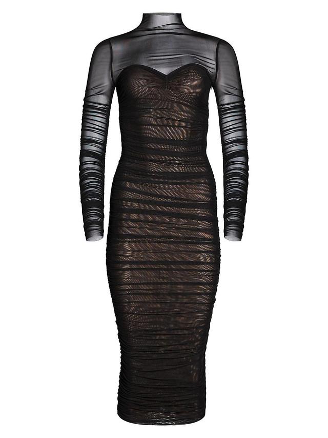 Womens Trina Mesh Ruched Midi Dress Product Image