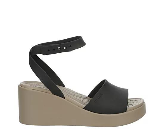 Crocs Brooklyn Ankle Strap Wedge (Black/Mushroom) Women's Shoes Product Image