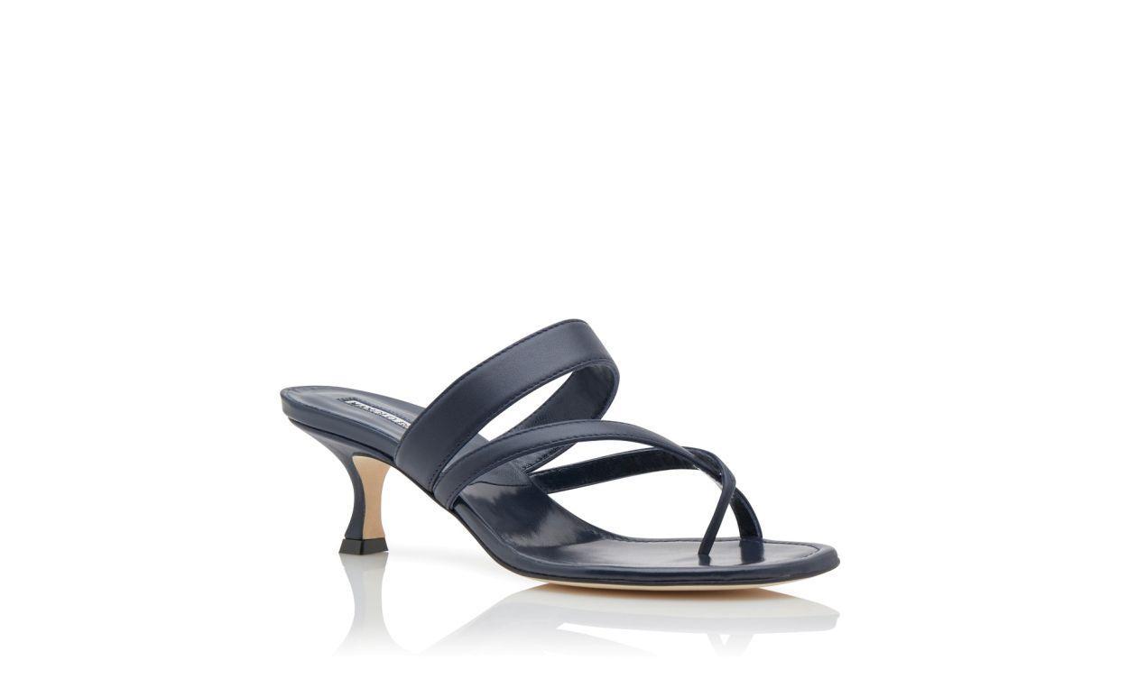 SUSA Navy Blue Nappa Leather Mules Product Image