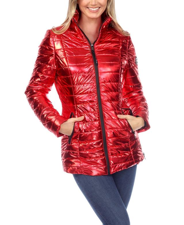 Womens Metallic Puffer Coat Product Image