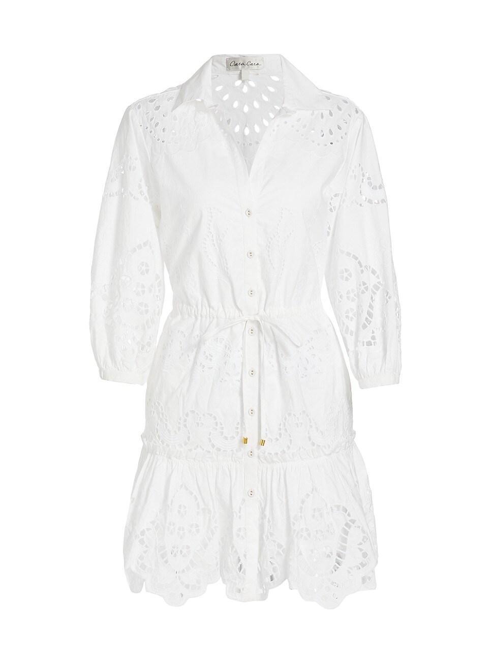 Womens Robin Lace Puff-Sleeve Shirtdress Product Image