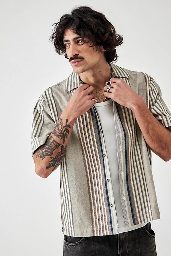 UO Nomad UO Textured Stripe Shirt Top Mens at Urban Outfitters Product Image