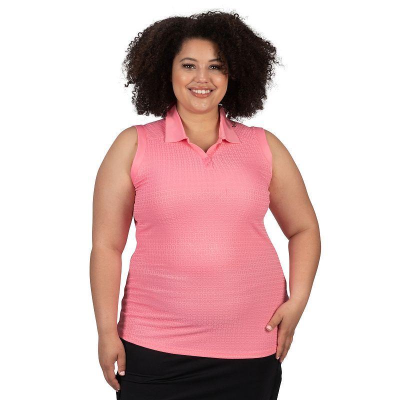 Plus Size Nancy Lopez Journey Sleeveless Polo, Womens Product Image