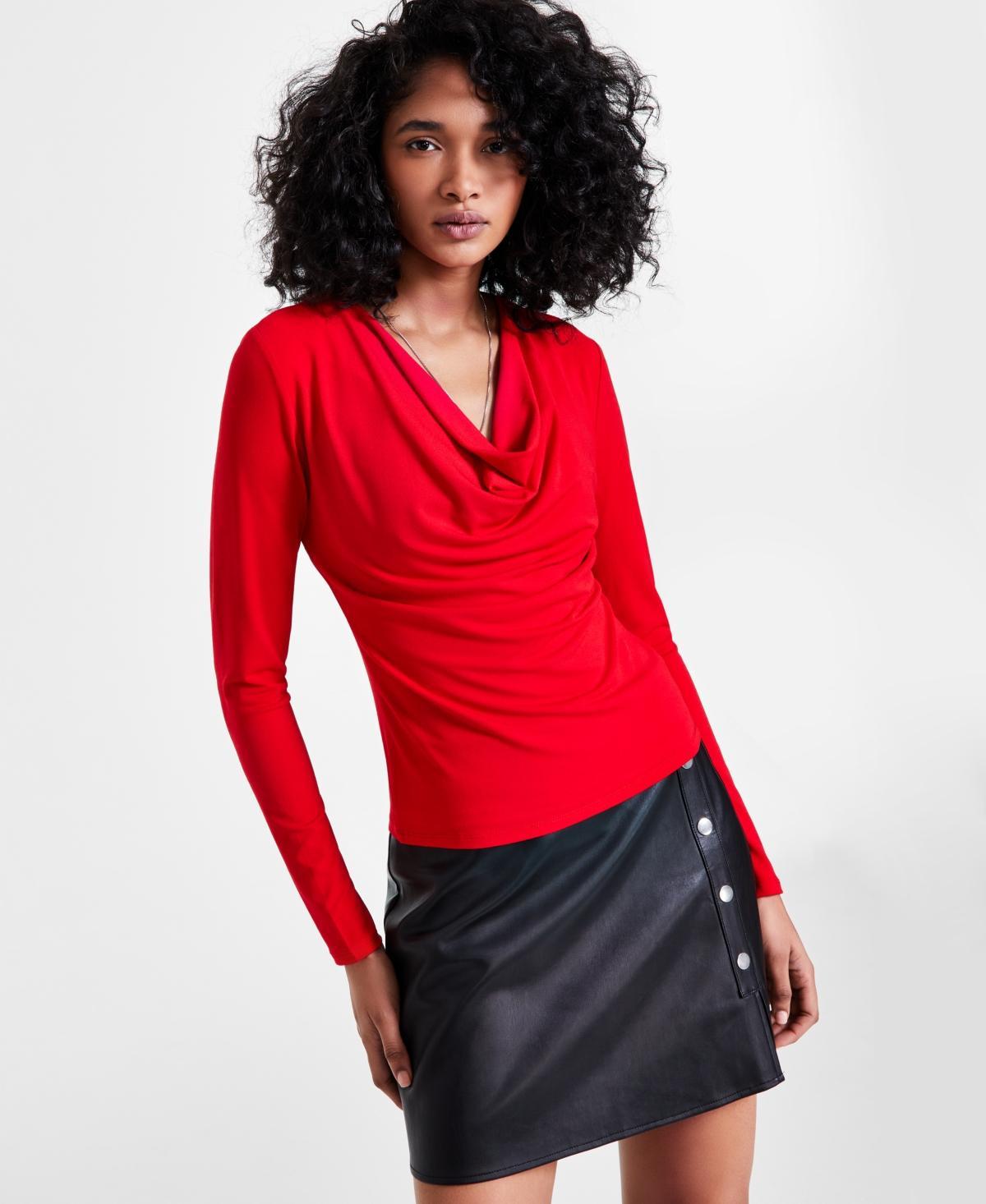 Bar Iii Womens Cowl-Neck Top, Created for Macys Product Image