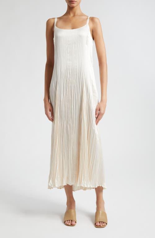 Pleated Crushed Satin Midi Slip Dress Product Image