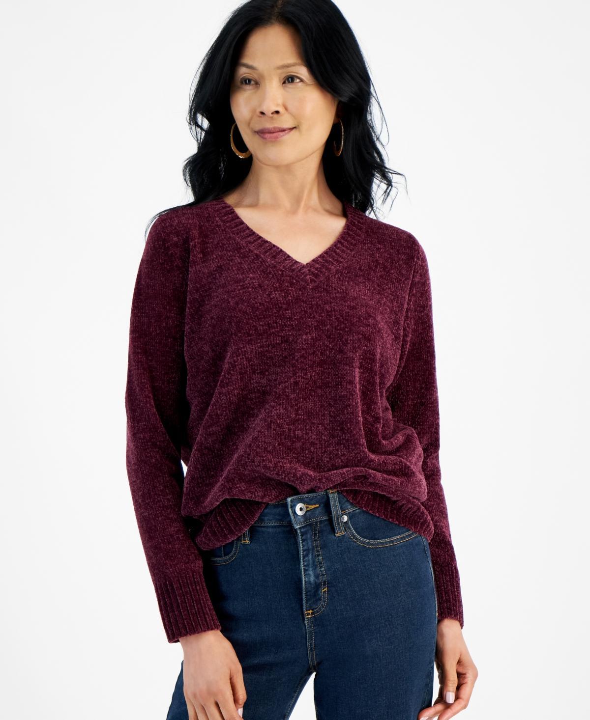 Style & Co Womens Chenille V-Neck Sweater, Created for Macys Product Image