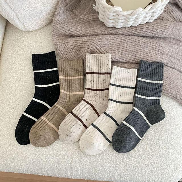 Striped Ribbed Socks Product Image