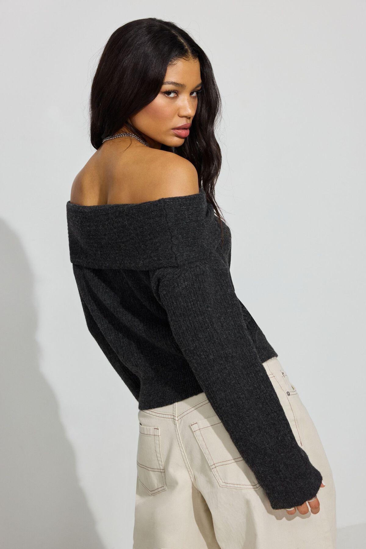 Cozy Loose Off Shoulder Sweater Product Image