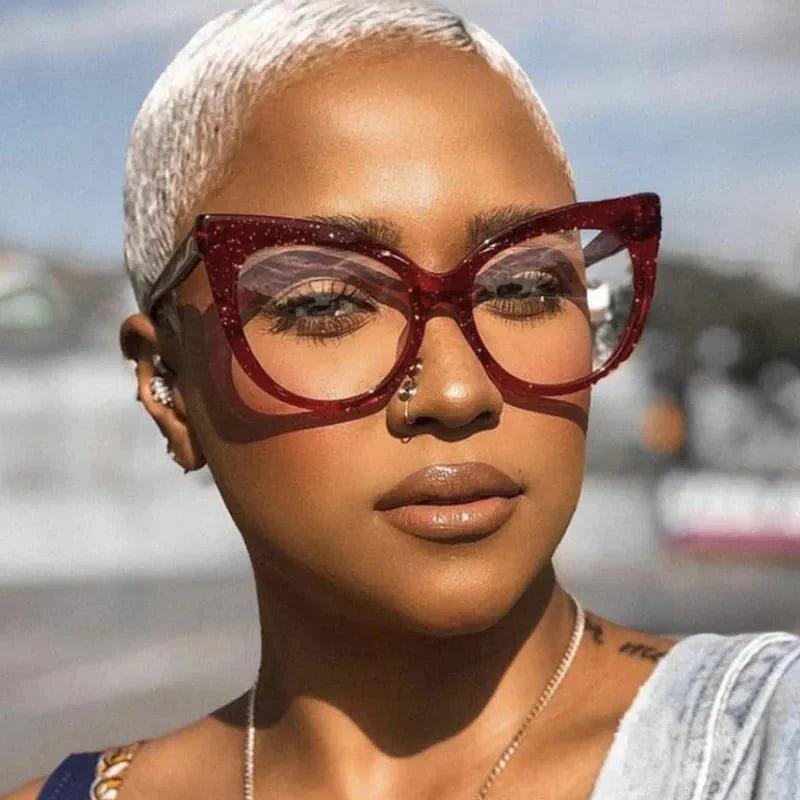 Womens Retro Red Butterfly Frame Full Frame Glasses Female Product Image