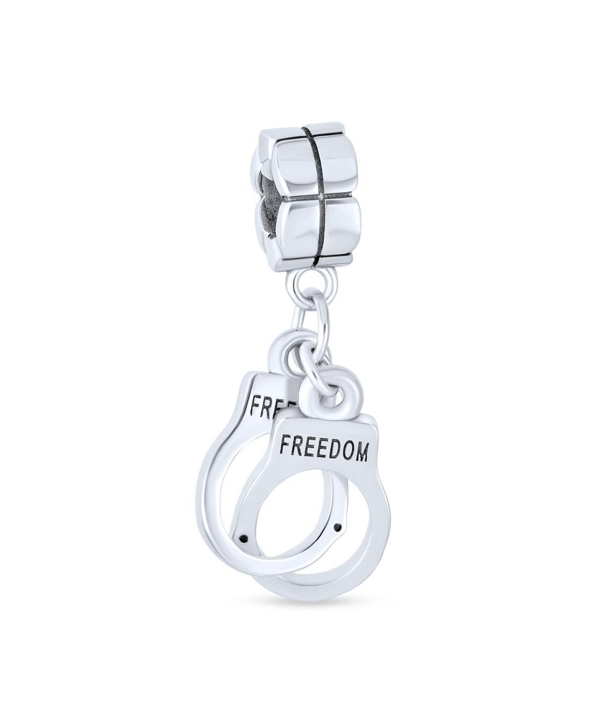 Bling Jewelry Dangle Handcuff Charm Bead For Women Sterling Silver Fits European Bracelet Product Image