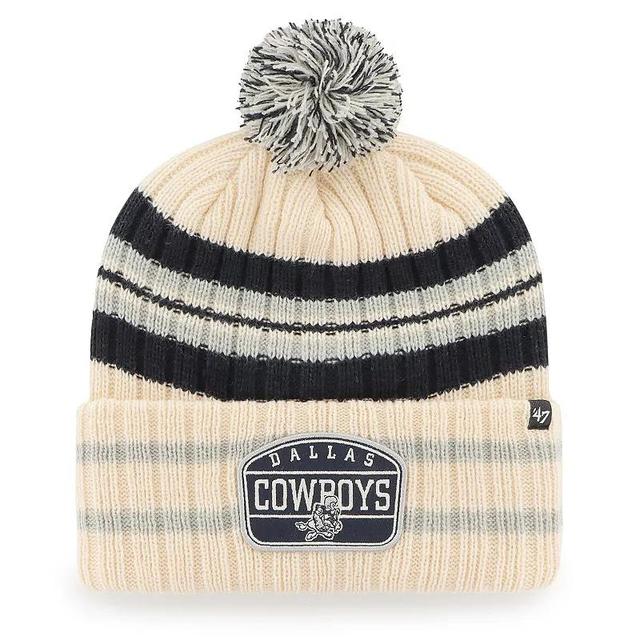 Mens 47 Cream Dallas Cowboys Hone Patch Cuffed Knit Hat with Pom Product Image