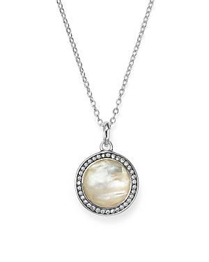 Ippolita Mini Pendant Necklace in Sterling Silver with Diamonds - MOTHER OF PEARL Product Image