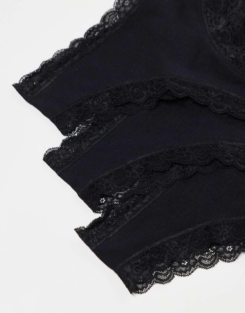 Lindex Emelie 3 pack lace trim brazilian in black Product Image