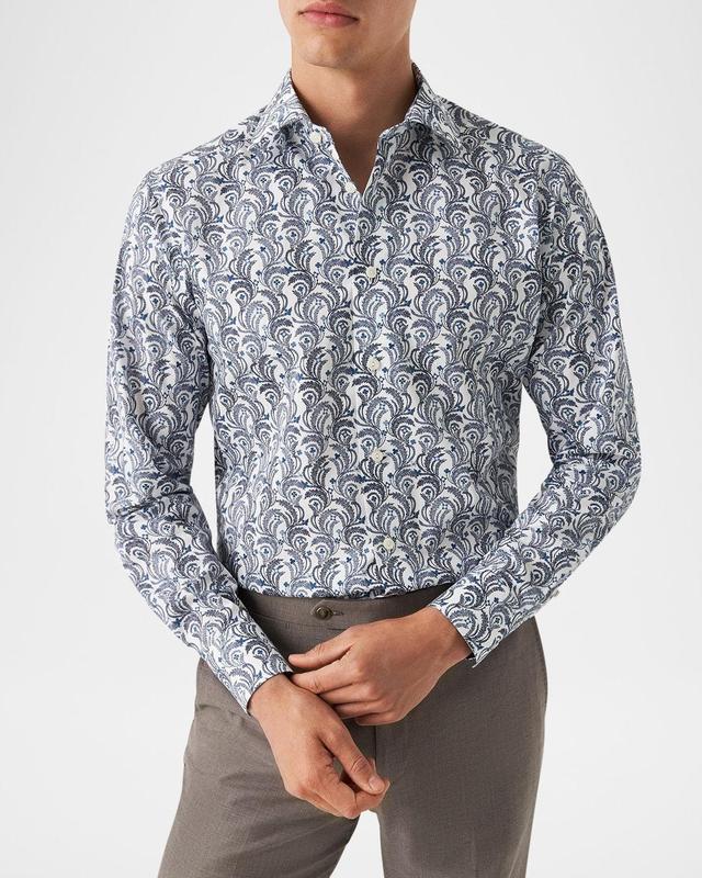 Men's Signature Twill Floral Slim-Fit Dress Shirt Product Image