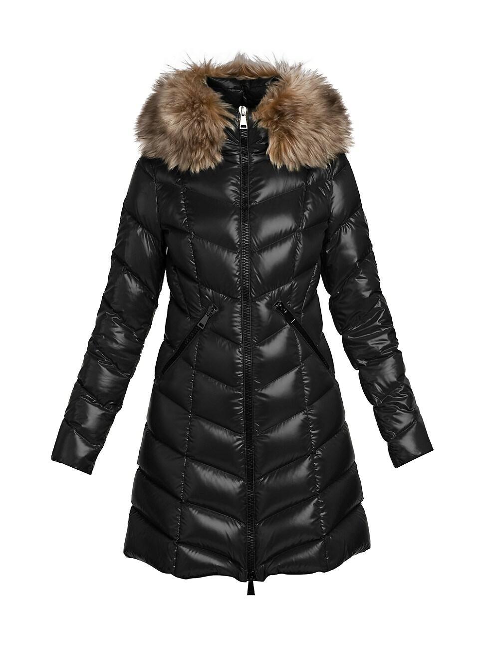 Moncler Marre Quilted Down Coat with Removable Genuine Shearling Trim Product Image