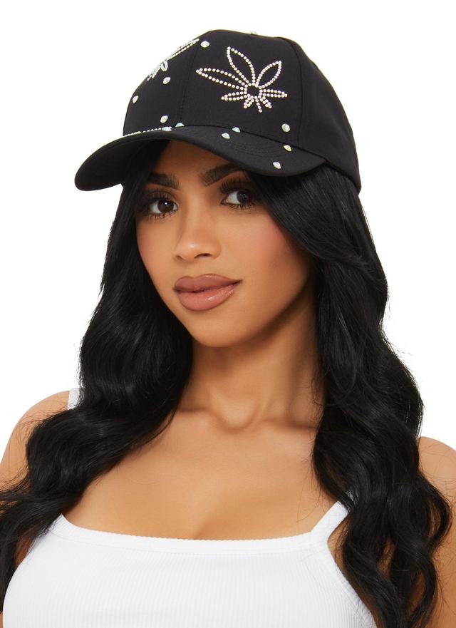 Flower Rhinestone Baseball Cap Female Product Image