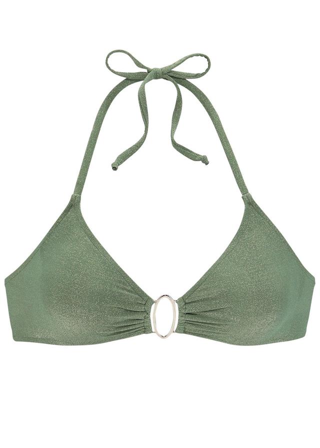 Ring Front Bikini Top - Olive Green Multi Product Image