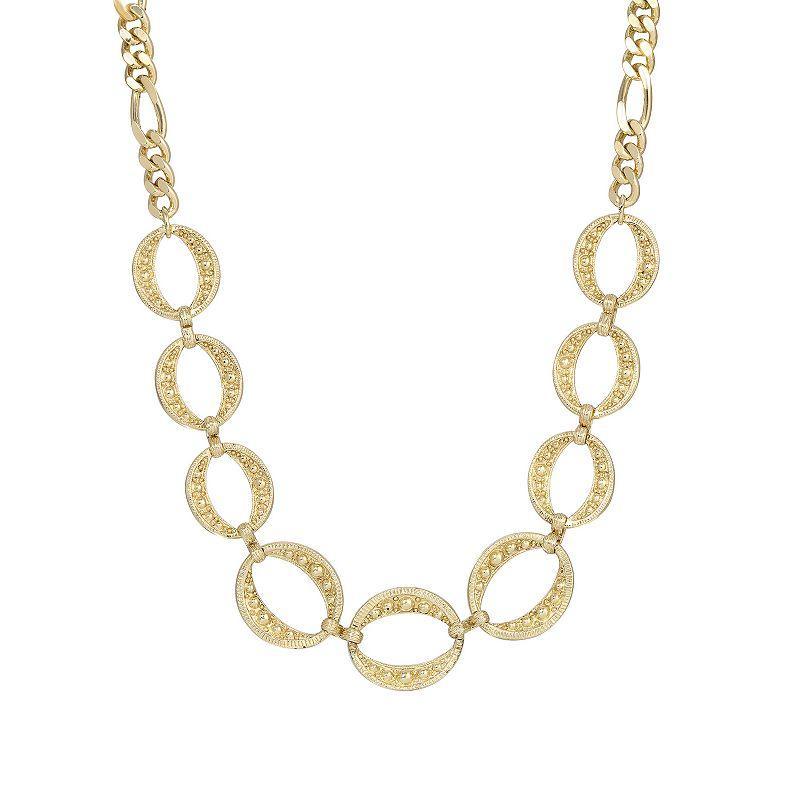 1928 Circle Link Necklace, Womens, Yellow Product Image